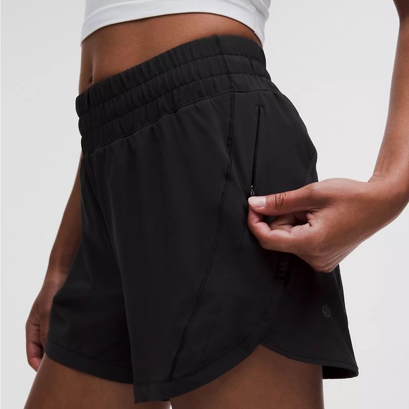 Lululemon Track That High-Rise Lined Short 5” Size 8 Black Shorts with Pocket - Picture 5 of 9